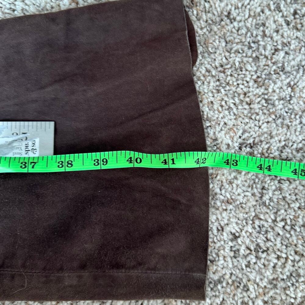 tory burch | brown 100% genuine leather zip flare leg women's luxury pants sz 2 - Picture 9 of 10